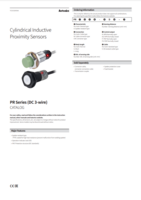 AUTONICS PR (DC 3-WIRE) CATALOG PR SERIES (DC 3-WIRE): CYLINDRICAL INDUCTIVE PROXIMITY SENSORS